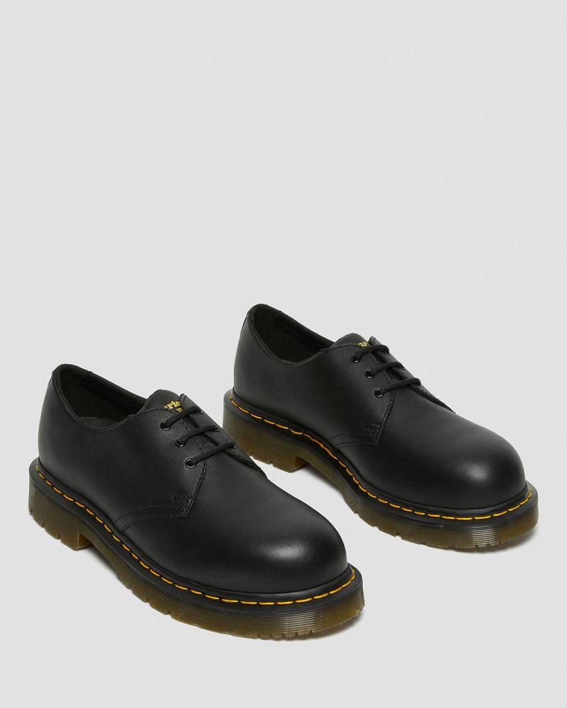 Dr Martens 1461 Slip Resistant Steel Tå Arbejdssko Dame Sort | DK 403MQZ